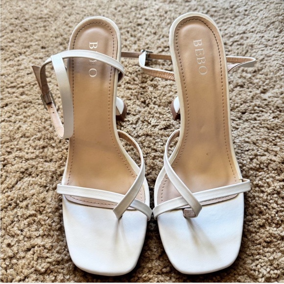Elegant White Strappy Heels - Picture 2 of 3
